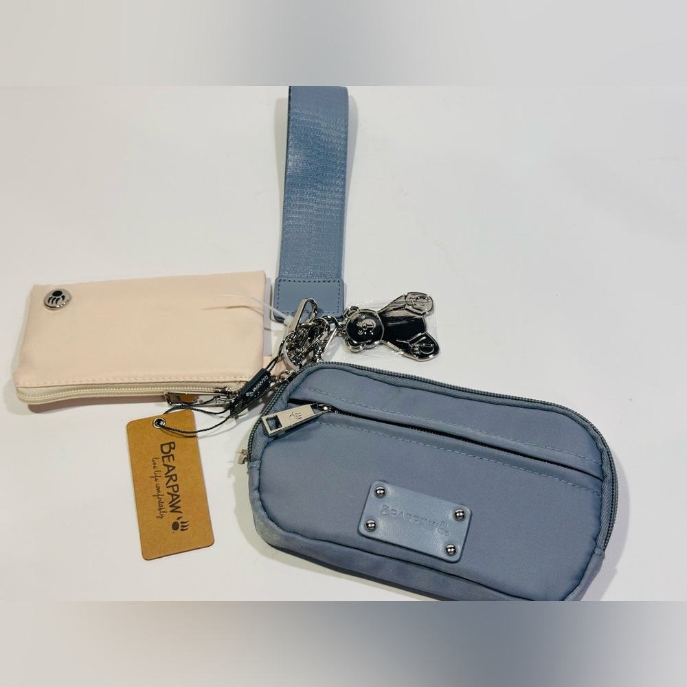 BEARPAW DOUBLE POUCH NYLON WALLET / WRISTLET SET